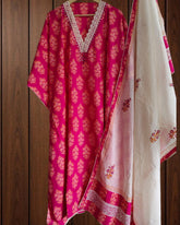 Cotton Printed Suit with Croatia Neck Design & Matching Dupatta (Unstitched)
